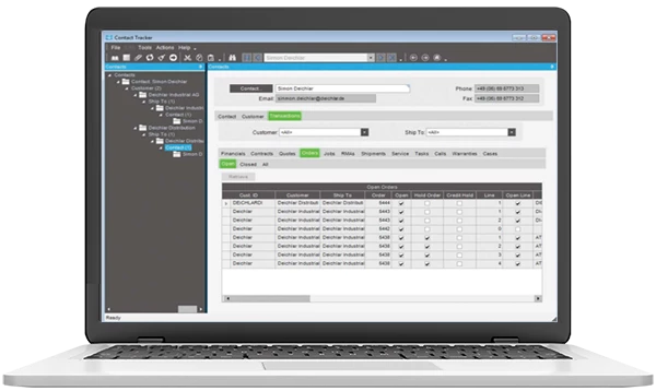 Computer screen displaying an ERP software interface